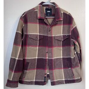 VANS Norbeck Woven Long Sleeve Chocolate/Dirt Flannel Jacket Size Small